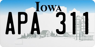 IA license plate APA311