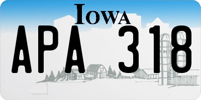 IA license plate APA318