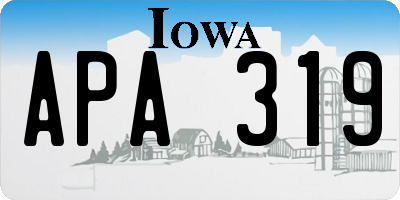 IA license plate APA319