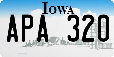 IA license plate APA320
