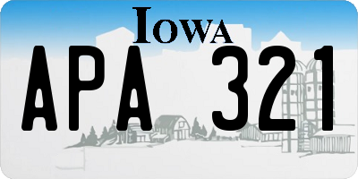 IA license plate APA321