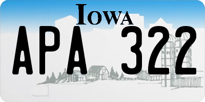 IA license plate APA322