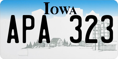 IA license plate APA323