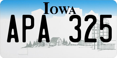 IA license plate APA325