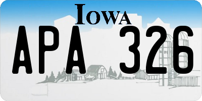IA license plate APA326
