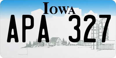 IA license plate APA327