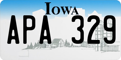 IA license plate APA329
