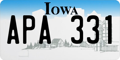 IA license plate APA331