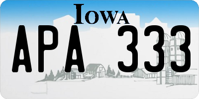 IA license plate APA333
