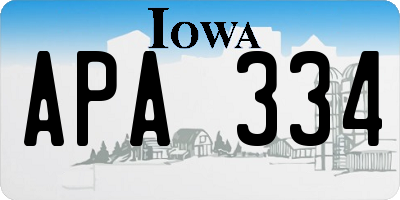 IA license plate APA334