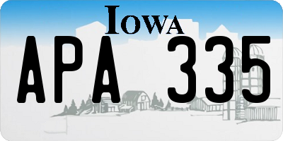 IA license plate APA335