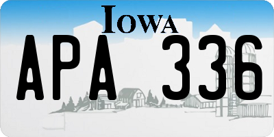 IA license plate APA336