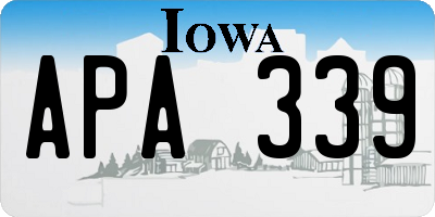 IA license plate APA339