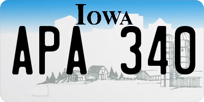 IA license plate APA340