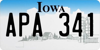 IA license plate APA341