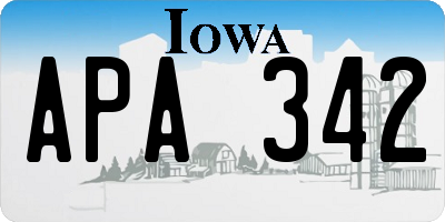 IA license plate APA342