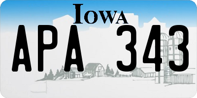 IA license plate APA343