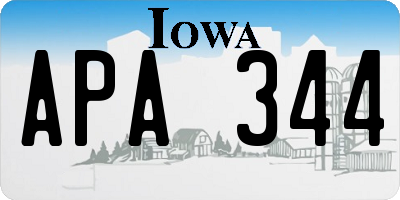 IA license plate APA344