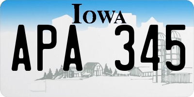 IA license plate APA345