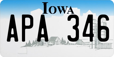 IA license plate APA346