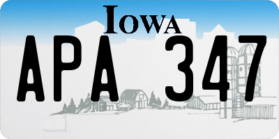 IA license plate APA347
