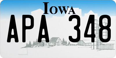 IA license plate APA348