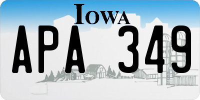 IA license plate APA349