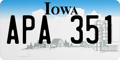 IA license plate APA351