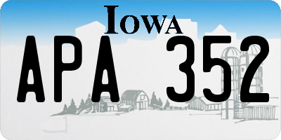 IA license plate APA352