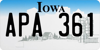 IA license plate APA361