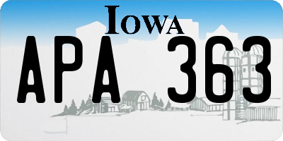 IA license plate APA363