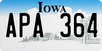 IA license plate APA364