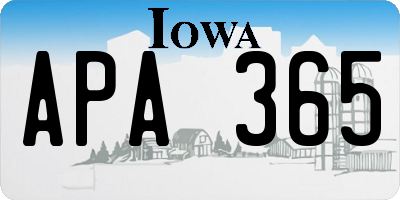 IA license plate APA365