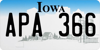 IA license plate APA366