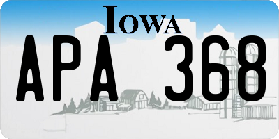 IA license plate APA368