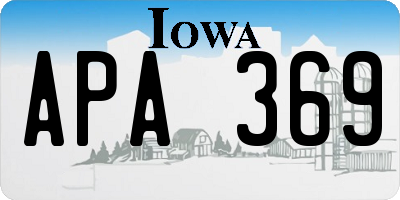 IA license plate APA369