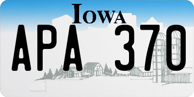 IA license plate APA370