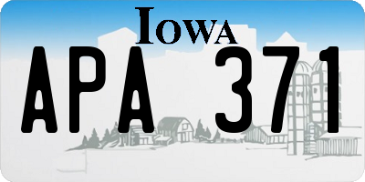 IA license plate APA371