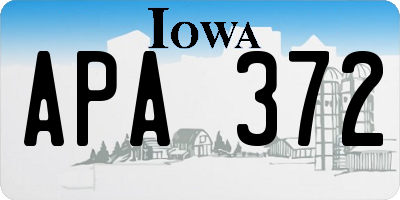 IA license plate APA372