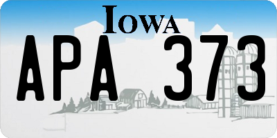 IA license plate APA373