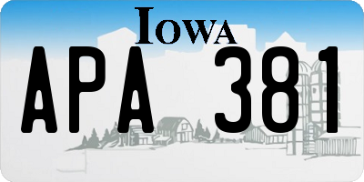 IA license plate APA381