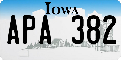 IA license plate APA382