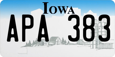 IA license plate APA383
