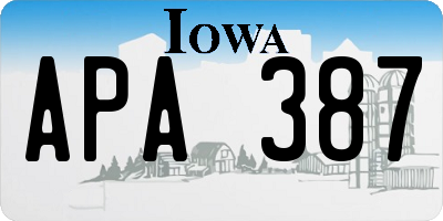 IA license plate APA387