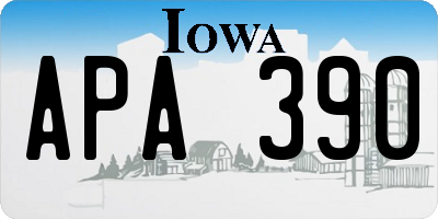IA license plate APA390