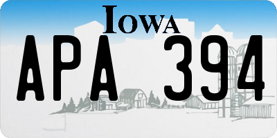 IA license plate APA394