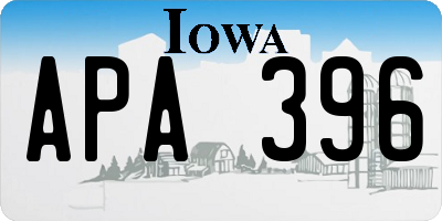 IA license plate APA396