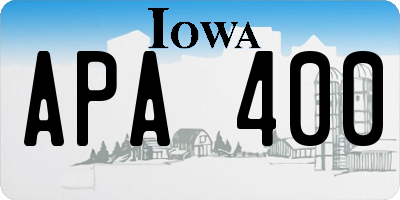IA license plate APA400