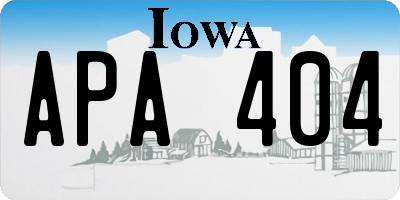 IA license plate APA404