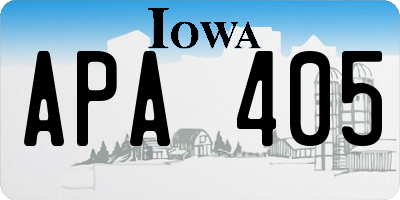 IA license plate APA405